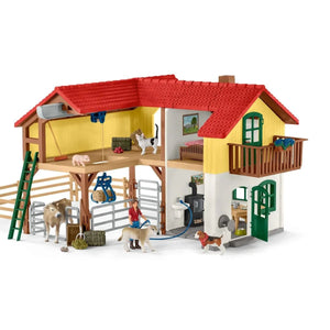 Schleich 42407 Large Farm House with Stable & Animals - McGreevy's Toys Direct