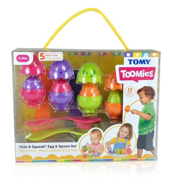 Tomy Toomies Hide & Squeak Egg & Spoon Set - McGreevy's Toys Direct