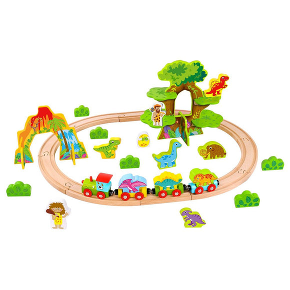 Wooden Dinosaur Train Set - Medium - McGreevy's Toys Direct